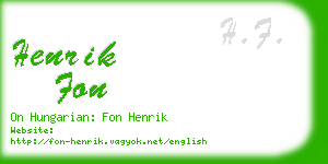 henrik fon business card